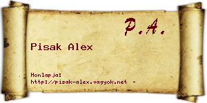 Pisak Alex névjegykártya